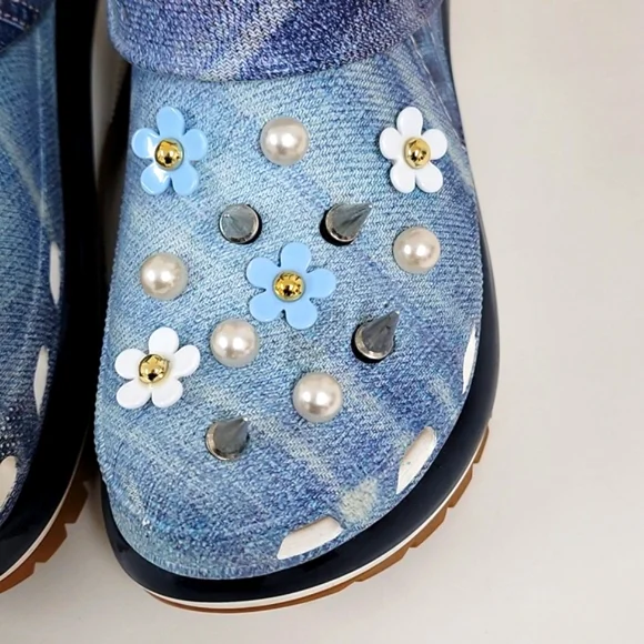 Mega Crush Denim Clog Crocs Classic Women’s - Picture 8 of 13